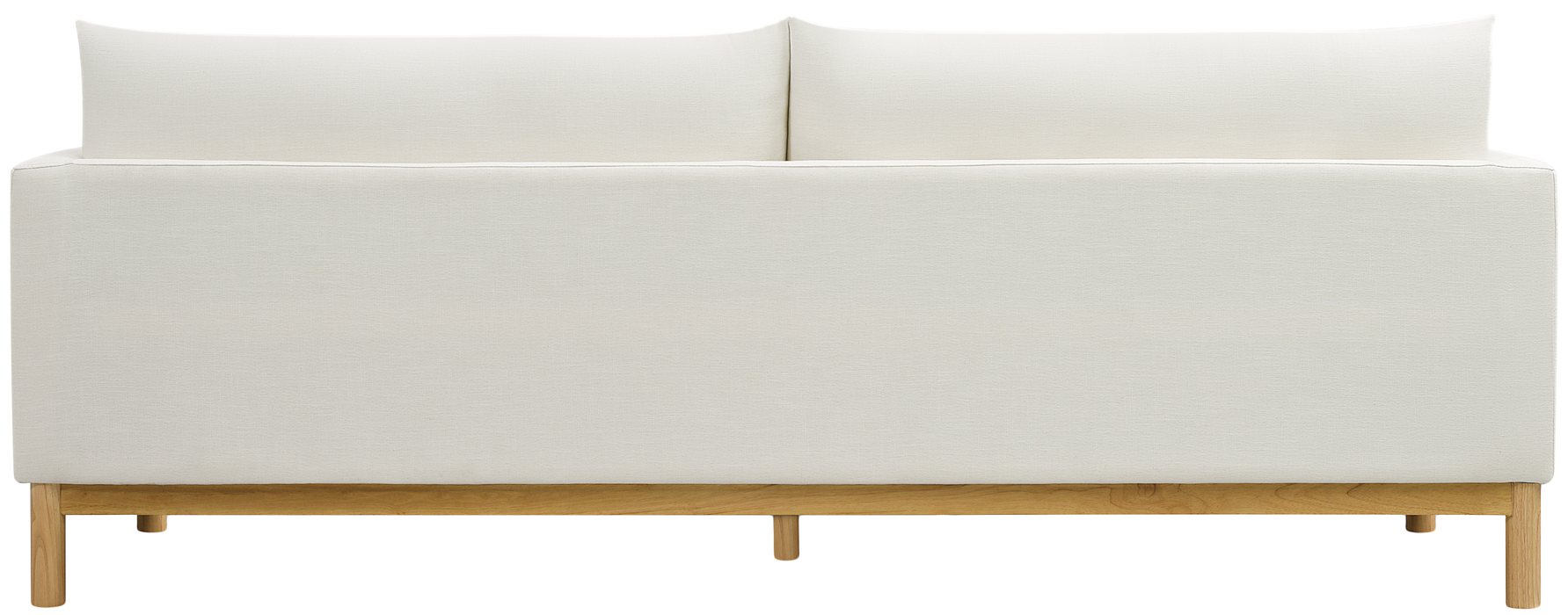 Meridian Furniture - Langham 89.5" Cream Linen Textured Fabric Upholstered Sofa - 157Cream-S - GreatFurnitureDeal