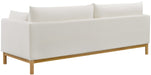 Meridian Furniture - Langham 89.5" Cream Linen Textured Fabric Upholstered Sofa - 157Cream-S - GreatFurnitureDeal