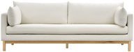 Meridian Furniture - Langham 89.5" Cream Linen Textured Fabric Upholstered Sofa - 157Cream-S - GreatFurnitureDeal