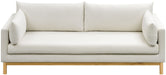 Meridian Furniture - Langham 89.5" Cream Linen Textured Fabric Upholstered Sofa - 157Cream-S - GreatFurnitureDeal