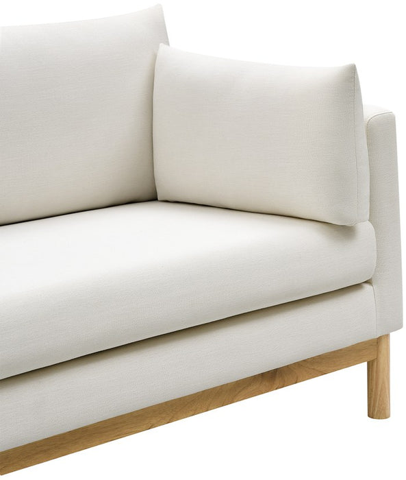 Meridian Furniture - Langham 89.5" Cream Linen Textured Fabric Upholstered Sofa - 157Cream-S - GreatFurnitureDeal