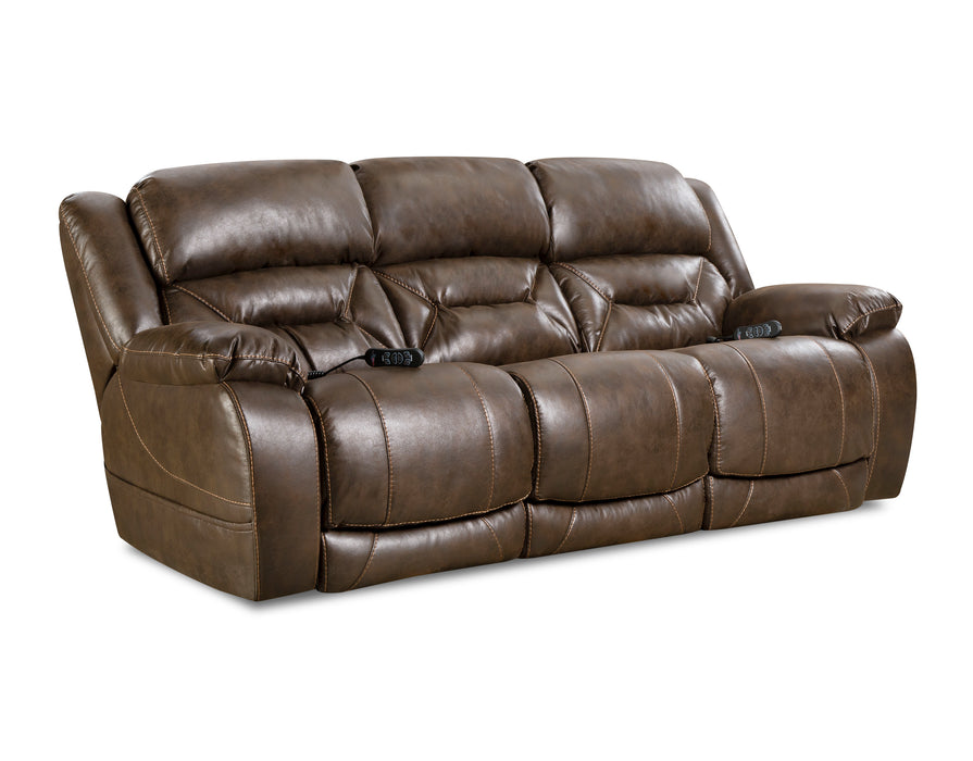 Motion Ease - Greer Double Reclining Power Sofa in Brown - 158-37-21 - GreatFurnitureDeal