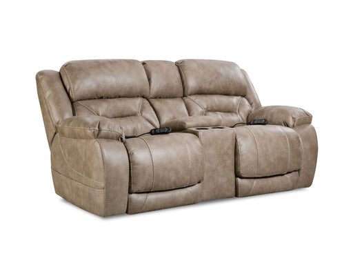 Motion Ease - Greer Power Console Loveseat in Saddle - 158-57-17 - GreatFurnitureDeal