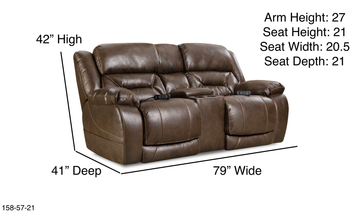 Motion Ease - Greer Power Console Loveseat in Walnut - 158-57-21 - GreatFurnitureDeal