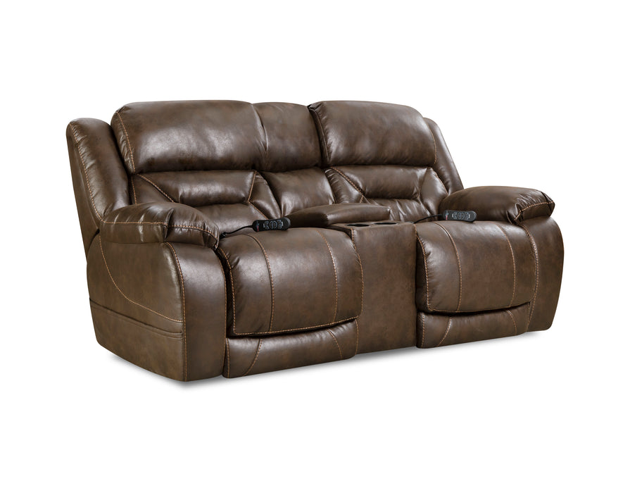 Motion Ease - Greer Power Console Loveseat in Walnut - 158-57-21 - GreatFurnitureDeal