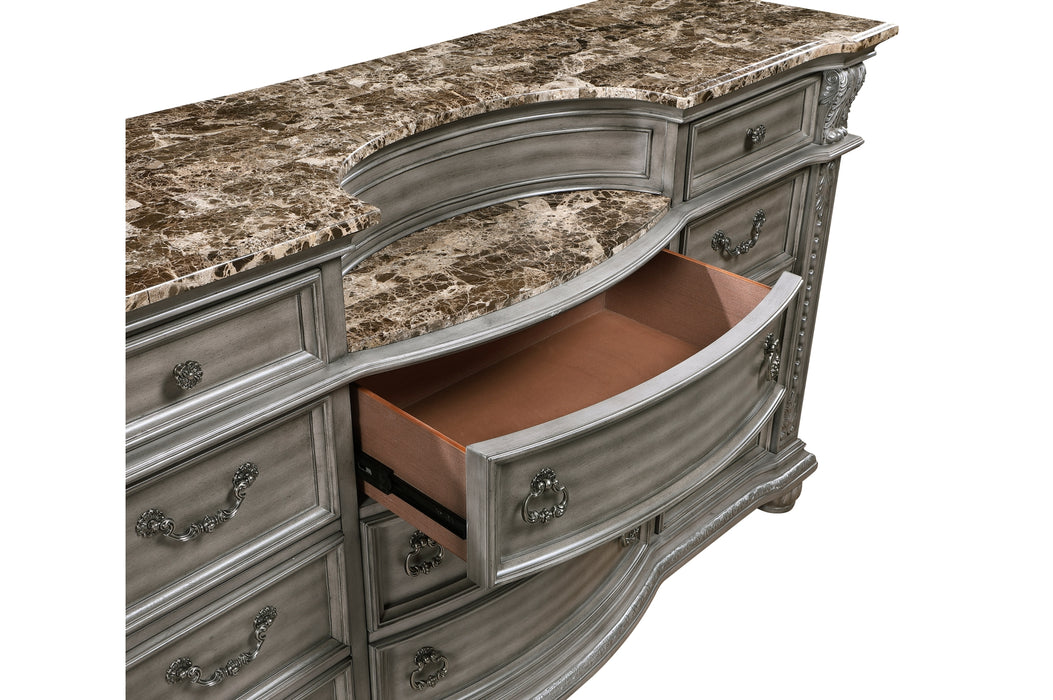 Homelegance - Bennington 11 Drawer Dresser and Mirror Set in Grey - 1583-5-6 - GreatFurnitureDeal