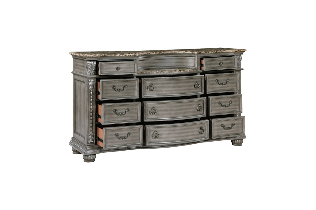 Homelegance - Bennington 6 Piece King Bedroom Set in Grey - 1583K-1EK-6SET - GreatFurnitureDeal