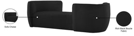 Meridian Furniture - Hilton Black Boucle Fabric Upholstered Chaise Lounge - 158Black - GreatFurnitureDeal