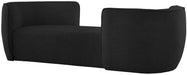 Meridian Furniture - Hilton Black Boucle Fabric Upholstered Chaise Lounge - 158Black - GreatFurnitureDeal