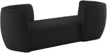 Meridian Furniture - Hilton Black Boucle Fabric Upholstered Chaise Lounge - 158Black - GreatFurnitureDeal