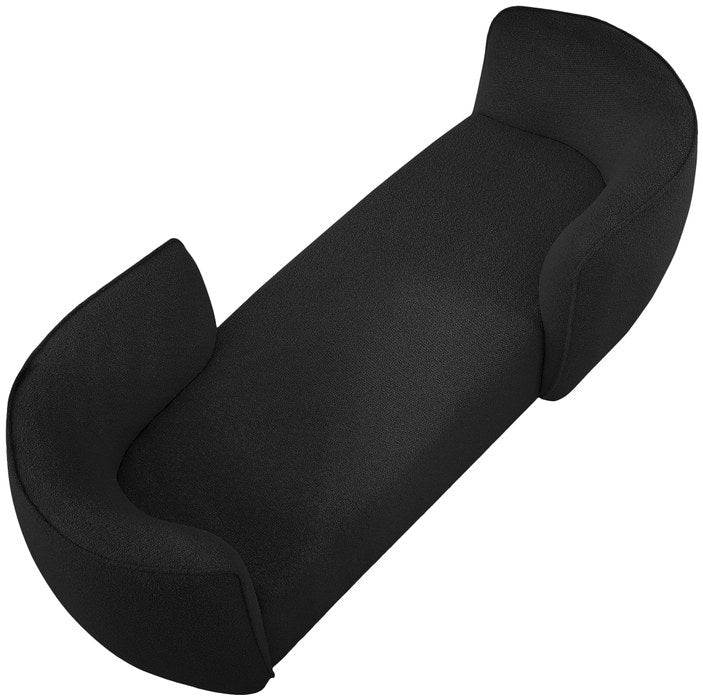 Meridian Furniture - Hilton Black Boucle Fabric Upholstered Chaise Lounge - 158Black - GreatFurnitureDeal