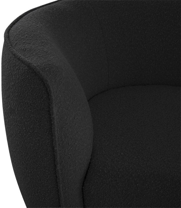 Meridian Furniture - Hilton Black Boucle Fabric Upholstered Chaise Lounge - 158Black - GreatFurnitureDeal