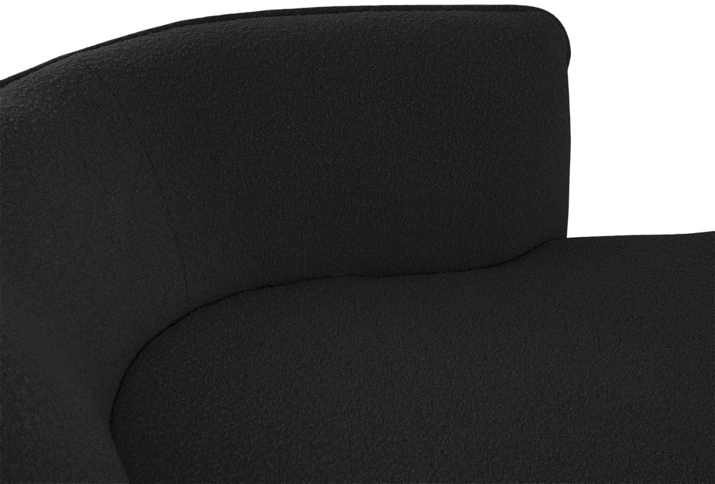 Meridian Furniture - Hilton Black Boucle Fabric Upholstered Chaise Lounge - 158Black - GreatFurnitureDeal