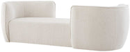 Meridian Furniture - Hilton Cream Boucle Fabric Upholstered Chaise Lounge - 158Cream - GreatFurnitureDeal