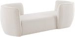 Meridian Furniture - Hilton Cream Boucle Fabric Upholstered Chaise Lounge - 158Cream - GreatFurnitureDeal