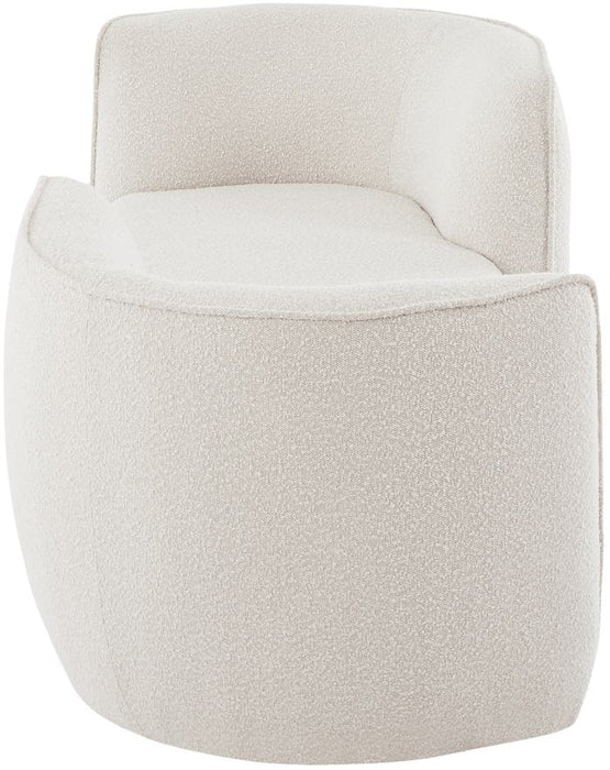 Meridian Furniture - Hilton Cream Boucle Fabric Upholstered Chaise Lounge - 158Cream - GreatFurnitureDeal