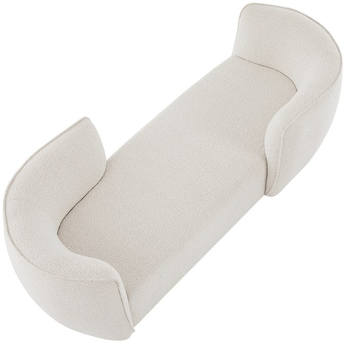 Meridian Furniture - Hilton Cream Boucle Fabric Upholstered Chaise Lounge - 158Cream - GreatFurnitureDeal