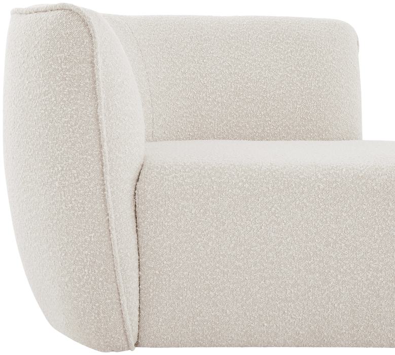 Meridian Furniture - Hilton Cream Boucle Fabric Upholstered Chaise Lounge - 158Cream - GreatFurnitureDeal