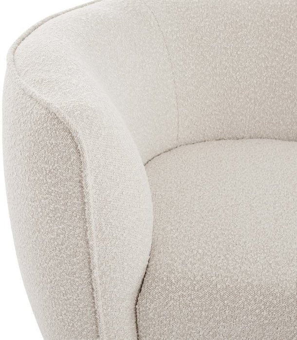 Meridian Furniture - Hilton Cream Boucle Fabric Upholstered Chaise Lounge - 158Cream - GreatFurnitureDeal