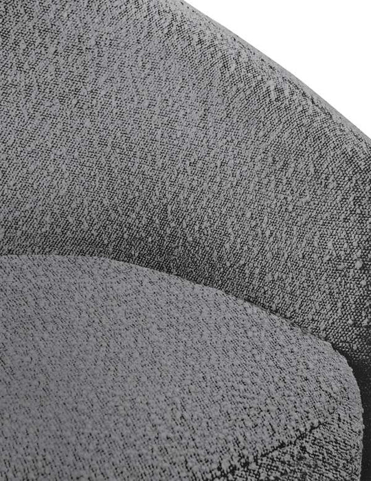 Meridian Furniture - Hilton Grey Boucle Fabric Upholstered Chaise Lounge - 158Grey - GreatFurnitureDeal