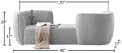 Meridian Furniture - Hilton Grey Boucle Fabric Upholstered Chaise Lounge - 158Grey - GreatFurnitureDeal