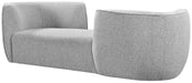 Meridian Furniture - Hilton Grey Boucle Fabric Upholstered Chaise Lounge - 158Grey - GreatFurnitureDeal