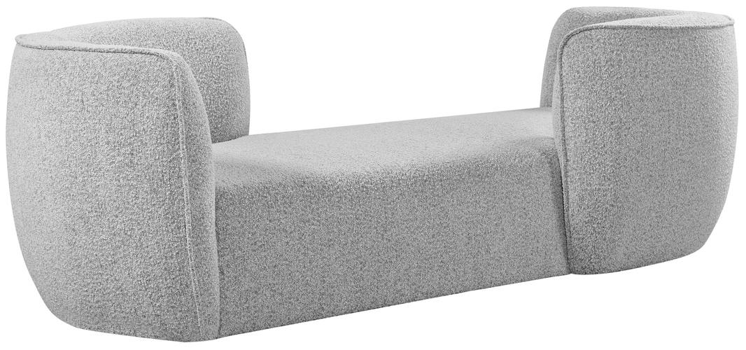 Meridian Furniture - Hilton Grey Boucle Fabric Upholstered Chaise Lounge - 158Grey - GreatFurnitureDeal