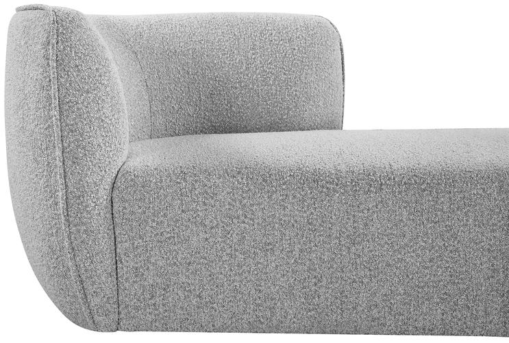 Meridian Furniture - Hilton Grey Boucle Fabric Upholstered Chaise Lounge - 158Grey - GreatFurnitureDeal