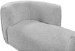 Meridian Furniture - Hilton Grey Boucle Fabric Upholstered Chaise Lounge - 158Grey - GreatFurnitureDeal