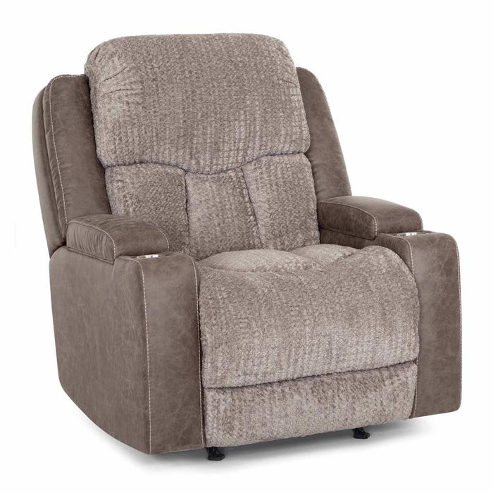 Franklin Furniture - 652 Denali Power Rocker Recliner in Euphoria Smoke and Boswell Dove - 6552-SMOKE - GreatFurnitureDeal