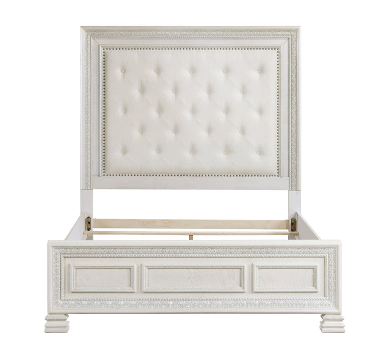 Homelegance - Theodora King Upholstered Bed in Pearl White - 1596K-1EK - GreatFurnitureDeal