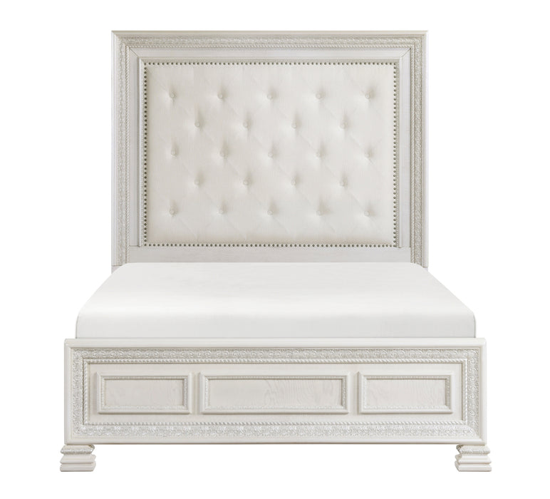 Homelegance - Theodora California King Upholstered Bed in Pearl White - 1596K-1CK - GreatFurnitureDeal