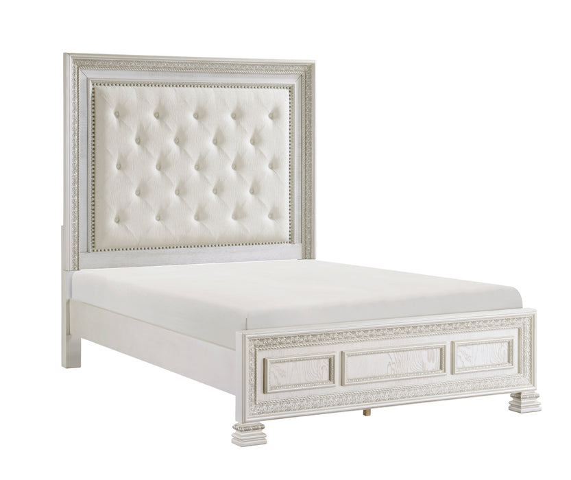 Homelegance - Theodora King Upholstered Bed in Pearl White - 1596K-1EK - GreatFurnitureDeal