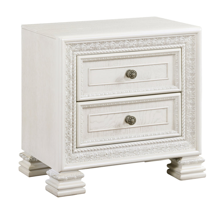 Homelegance - Theodora 3 Piece California King Upholstered Bedroom Set in Pearl White - 1596K-1CK-3SET - GreatFurnitureDeal