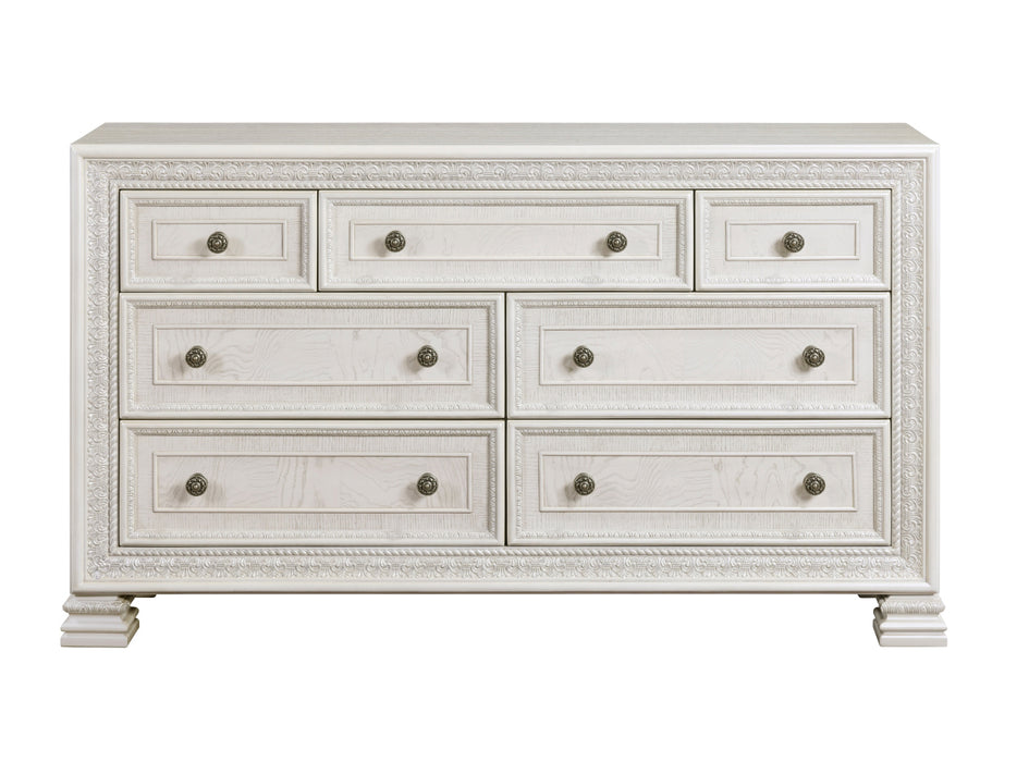 Homelegance - Theodora 4 Piece King Upholstered Bedroom Set in Pearl White - 1596K-1EK-4SET - GreatFurnitureDeal