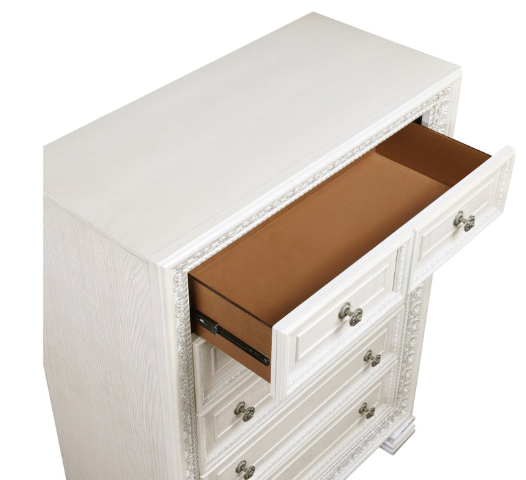 Homelegance - Theodora 4 Piece King Upholstered Bedroom Set in Pearl White - 1596K-1EK-4SET - GreatFurnitureDeal