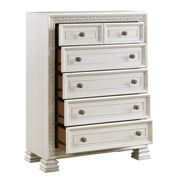 Homelegance - Theodora 6 Drawer Chest in Pearl White - 1596-9 - GreatFurnitureDeal