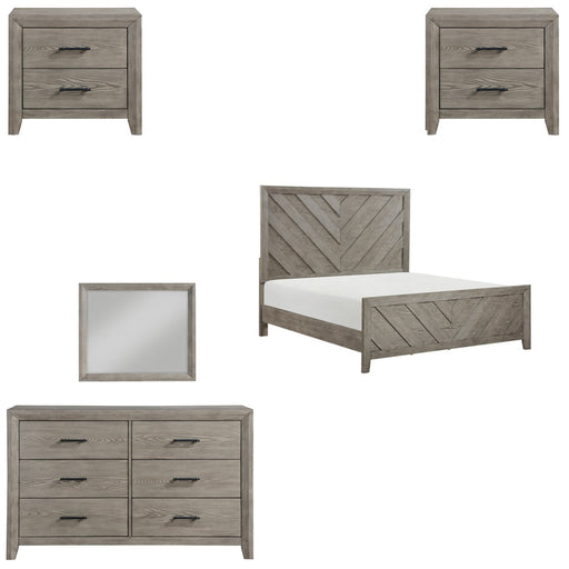 Homelegance - Silas 5 Piece King Bedroom Set in Gray - 1598K-1EK-5SET - GreatFurnitureDeal