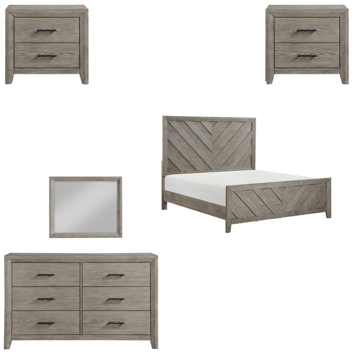 Homelegance - Silas 5 Piece King Bedroom Set in Gray - 1598K-1EK-5SET - GreatFurnitureDeal