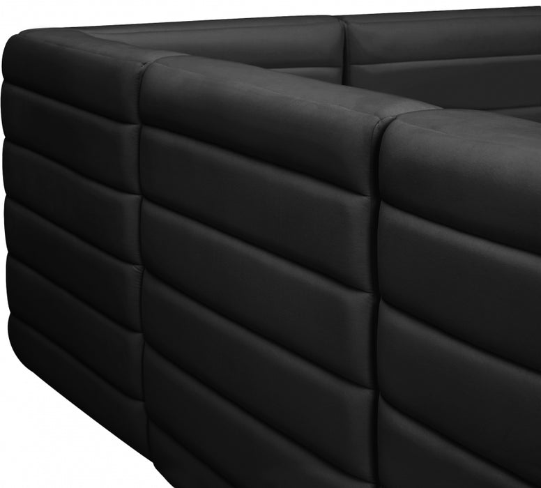 Meridian Furniture - Quincy 126" Velvet Upholstered Comfort 8 Piece Modular Sectional - 677Black-Sec8A - GreatFurnitureDeal