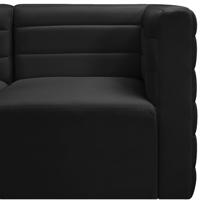 Meridian Furniture - Quincy 126" Velvet Upholstered Comfort 8 Piece Modular Sectional - 677Black-Sec8A - GreatFurnitureDeal