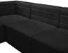 Meridian Furniture - Quincy 126" Velvet Upholstered Comfort 8 Piece Modular Sectional - 677Black-Sec8A - GreatFurnitureDeal