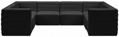 Meridian Furniture - Quincy 126" Velvet Upholstered Comfort 8 Piece Modular Sectional - 677Black-Sec8A - GreatFurnitureDeal
