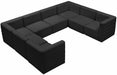 Meridian Furniture - Quincy 126" Velvet Upholstered Comfort 8 Piece Modular Sectional - 677Black-Sec8A - GreatFurnitureDeal