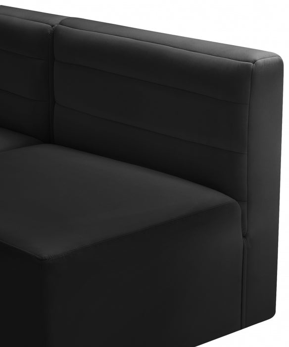 Meridian Furniture - Quincy 126" Velvet Upholstered Comfort 8 Piece Modular Sectional - 677Black-Sec8A - GreatFurnitureDeal