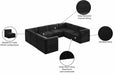 Meridian Furniture - Quincy 126" Velvet Upholstered Comfort 8 Piece Modular Sectional - 677Black-Sec8A - GreatFurnitureDeal