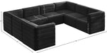 Meridian Furniture - Quincy 126" Velvet Upholstered Comfort 8 Piece Modular Sectional - 677Black-Sec8A - GreatFurnitureDeal