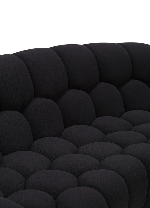 VIG Furniture - Divani Casa Yolonda Modern Curved Black Fabric Loveseat - VGEV-2126C-LOV-BLK - GreatFurnitureDeal