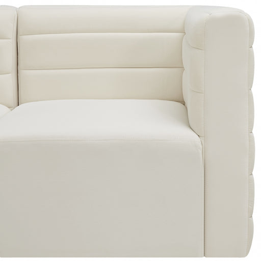 Meridian Furniture - Quincy 126" Velvet Upholstered Comfort 8 Piece Modular Sectional - 677Cream-Sec8A - GreatFurnitureDeal