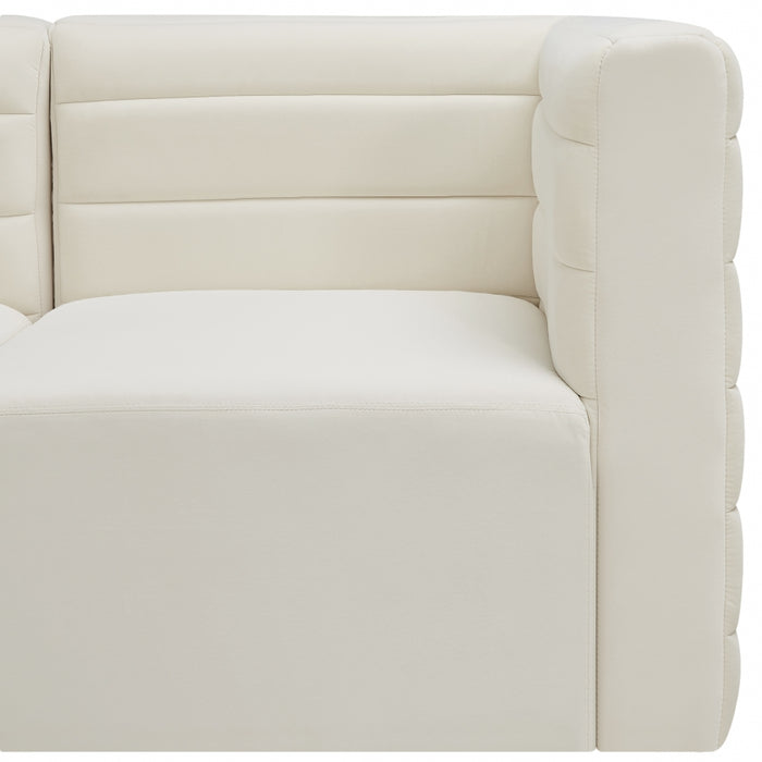 Meridian Furniture - Quincy 126" Velvet Upholstered Comfort 8 Piece Modular Sectional - 677Cream-Sec8A - GreatFurnitureDeal